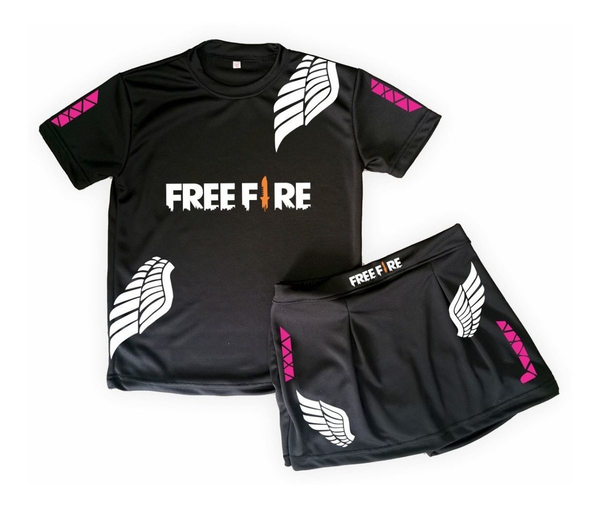 Conjunto Dryfit Ni os as Free Fire Angelical Remera Short