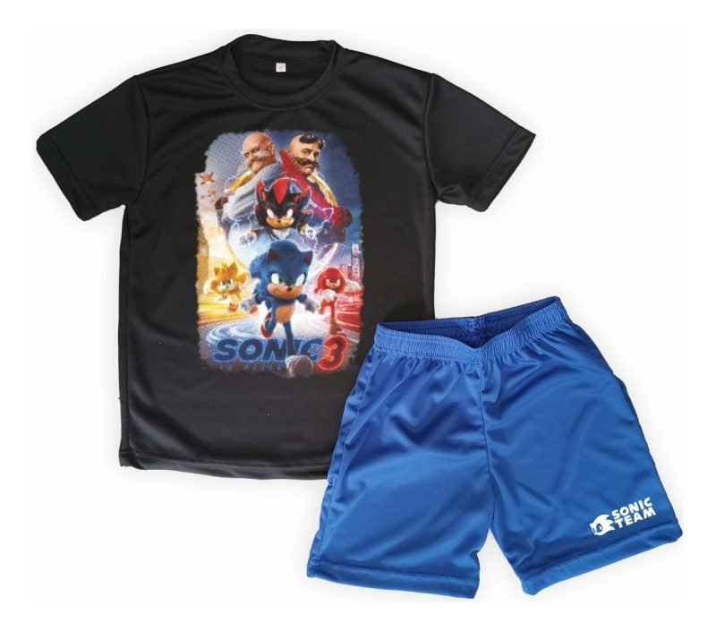 Conjunto Mitico Sonic Peli Dry Fit Niños/as Remera + Short